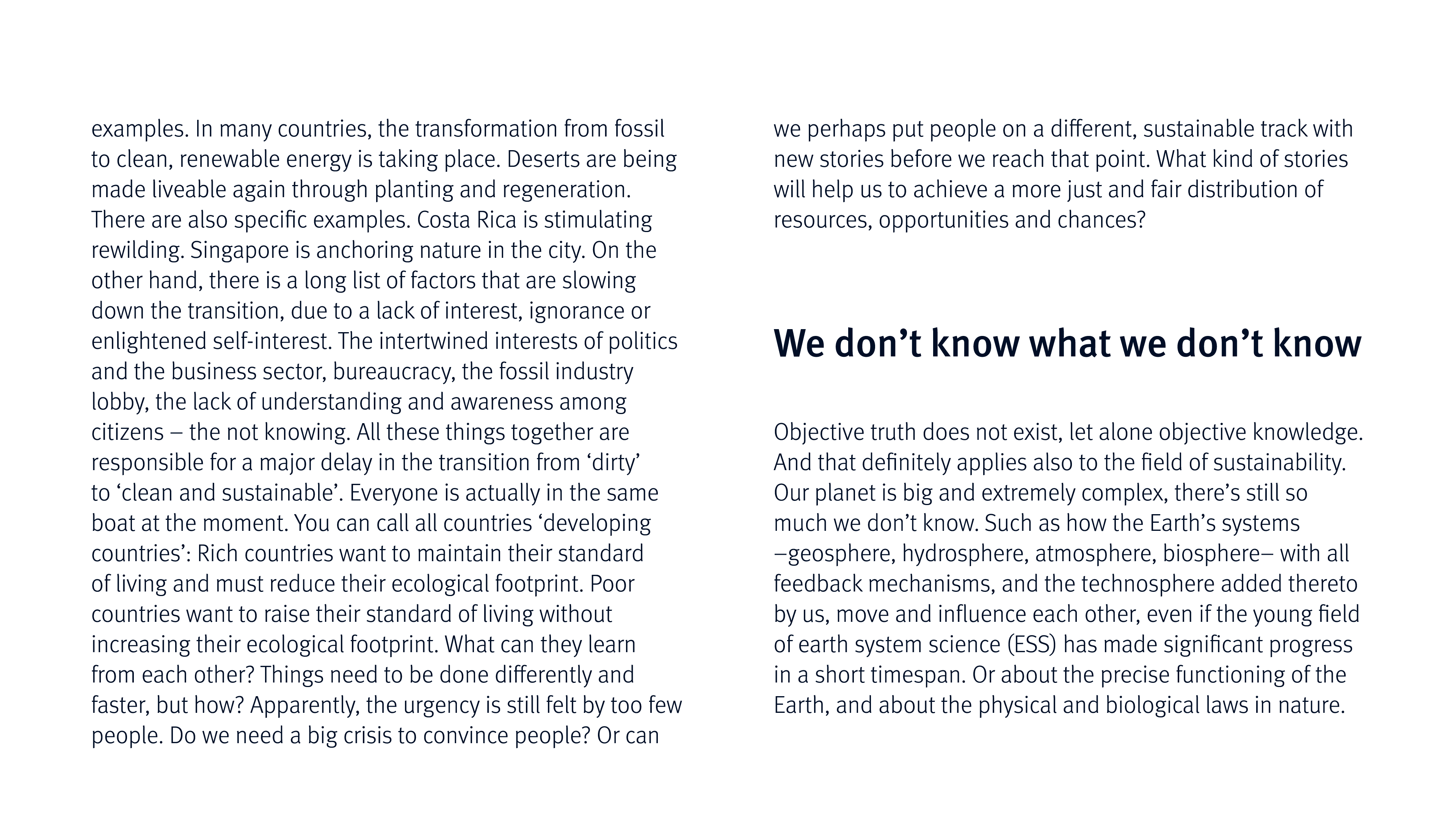 examples  In many countries, the transformation from fossil to clean, renewable energy is taking place  Deserts are b   